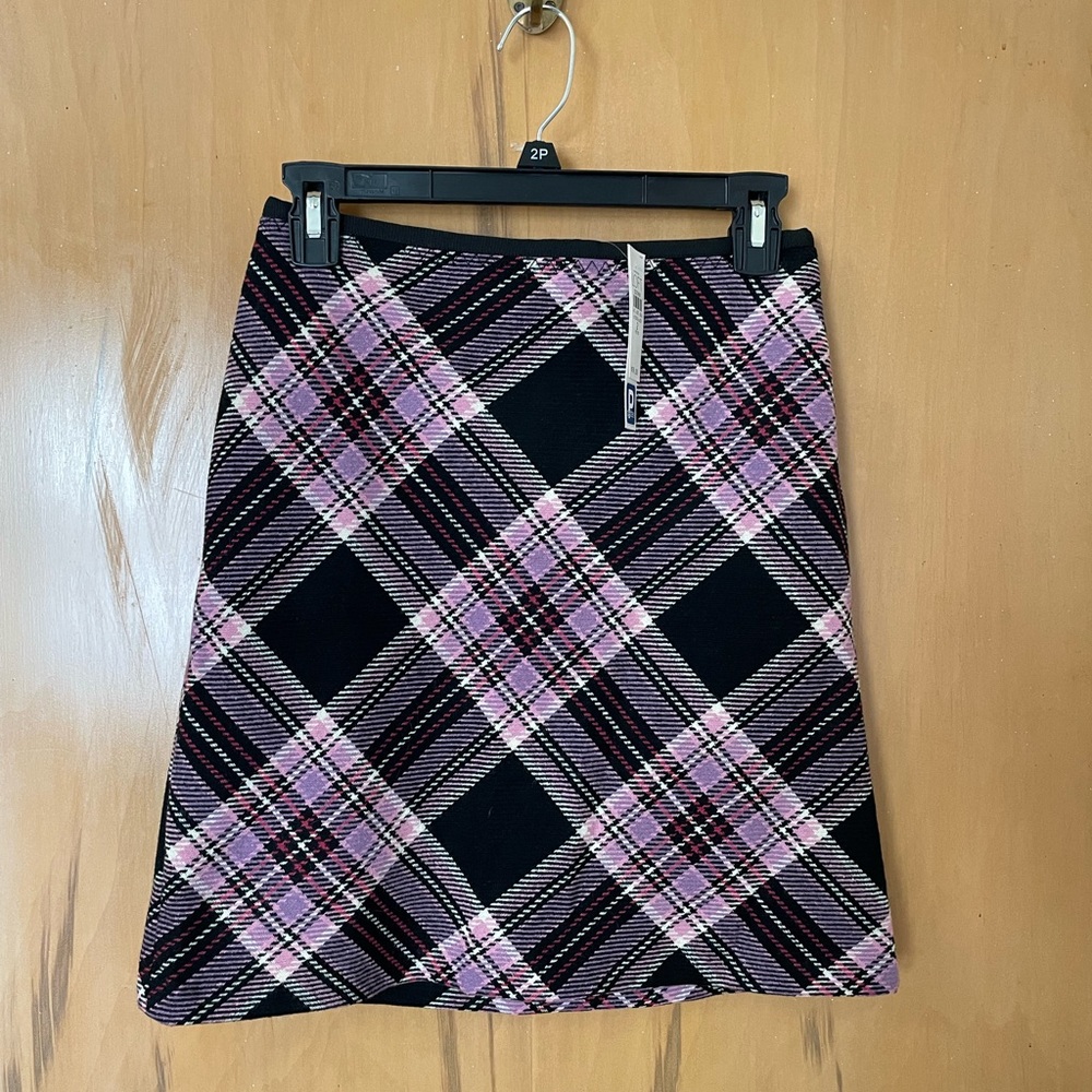 Ann Taylor LOFT wool plaid skirt size 2P